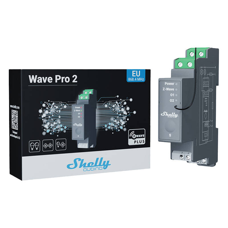 2-kanałowy przekaźnik na szynę DIN Shelly Qubino Pro 2 Z-Wave - Kacbru ...