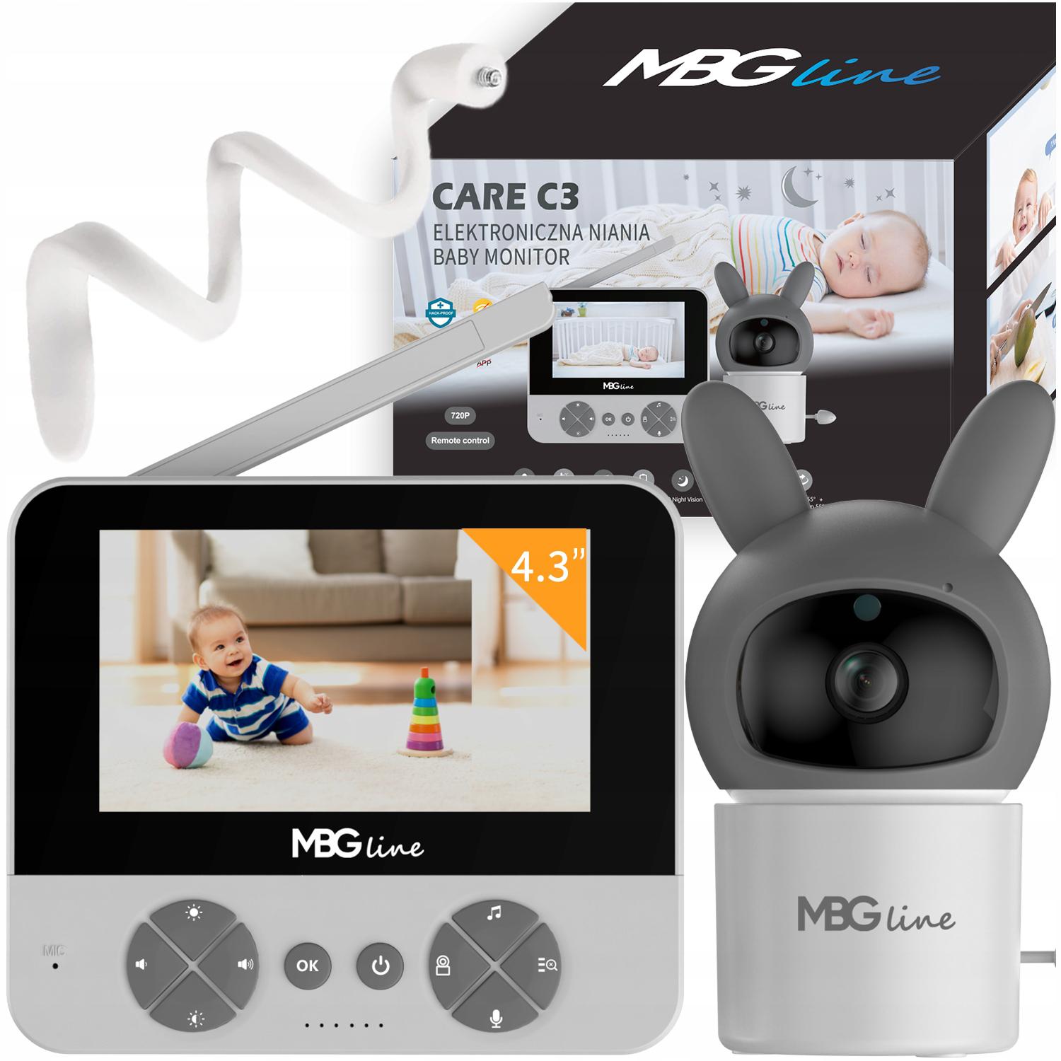 Elektroniczna Niania MBG Line Care C5 Obrotowa Kamera HD Termometr VOX