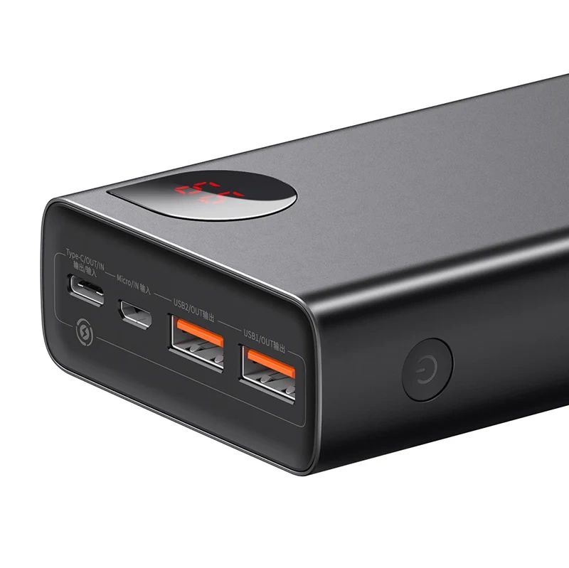 Powerbank Baseus Adaman Metal 20000mAh, PD, QC 3.0, 65W, 2xUSB + USB-C + micro USB, (czarny) - obrazek 7