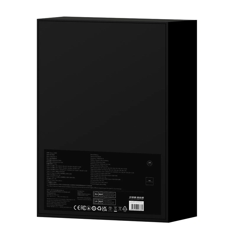Powerbank Baseus Blade 20000mAh, 2xUSB, 2xUSB-C + kabel USB-C 100W (czarny) - obrazek 8