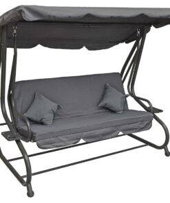 HUŚTAWKA OGRODOWO BALKONOWA KASIA 3 OSOBOWA SZARA