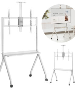 Stand Wózek do TV Maclean MC-114 55-100" 120kg VESA 900x600 Biały Kółka